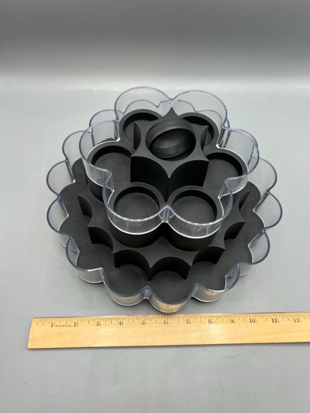Pampered Chef Spice Turn About Rack Spinning Rotating RETIRED 1632 Black 2 Tier - Picture 7 of 9